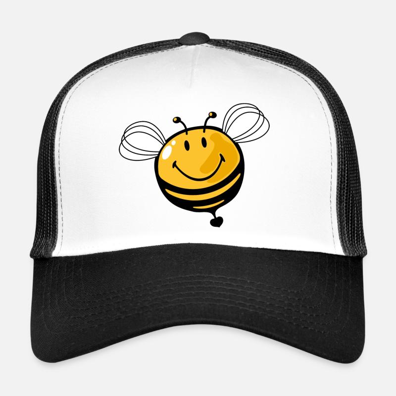 Smiley Bee - Trucker Cap - Weiß/Schwarz