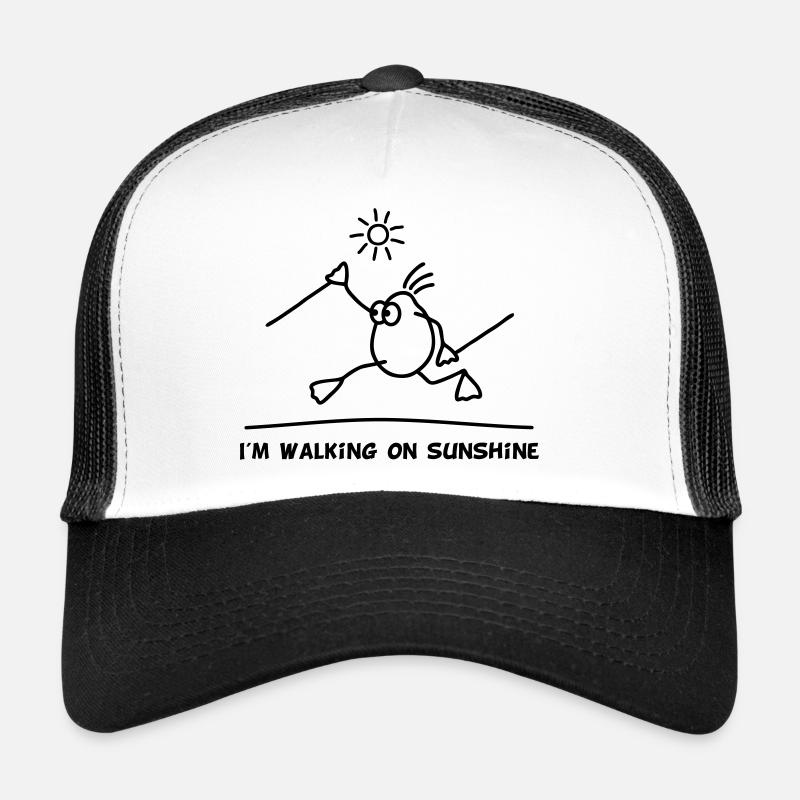 Marche nordique Sunshine Sun Running Runs - Casquette trucker - blanc/noir