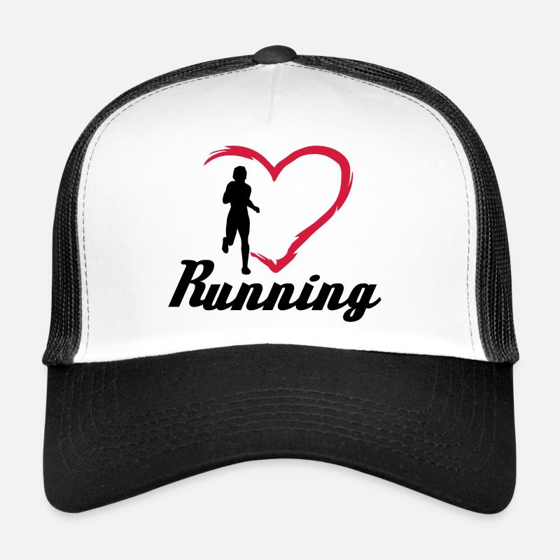 Running, runner and heart - Trucker Cap - white/black