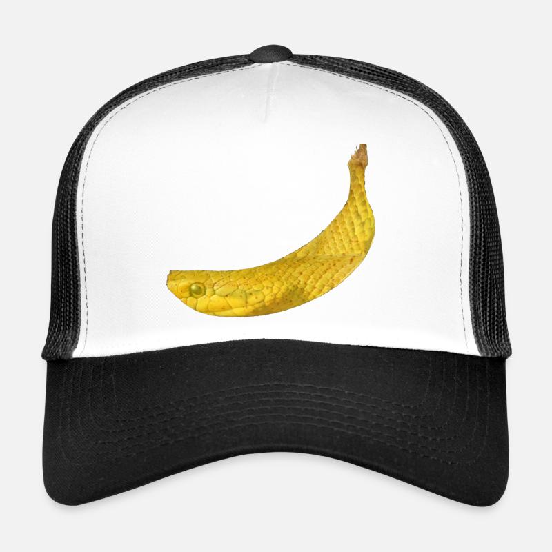 Banane serpent - Casquette trucker  - blanc/noir