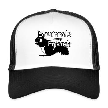 Eichhörnchen Freunde Tiere Spruch - Trucker Cap - Weiß/Schwarz - Vorne