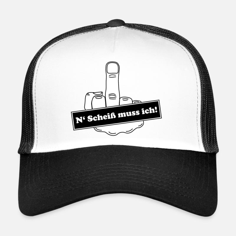 N Scheiss muss ich - Trucker Cap - Weiß/Schwarz