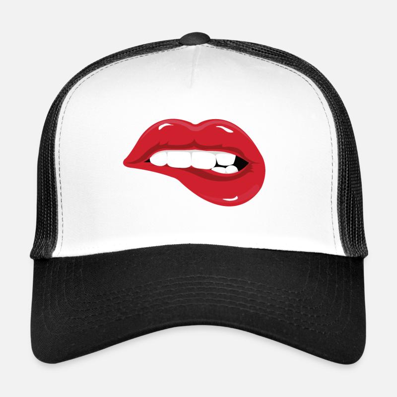 lips - Trucker Cap - white/black