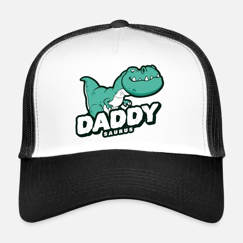 Dinosaurier Papa Vater Vaterschaft - Trucker Cap - Weiß/Schwarz