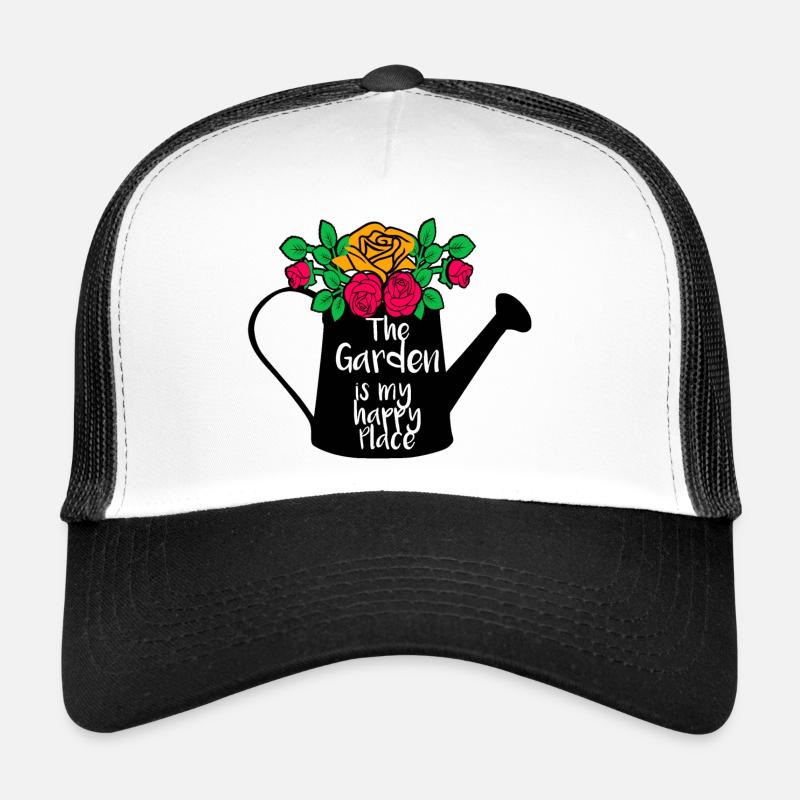 Der Garten ist mein glücklicher Ort - Trucker Cap - Weiß/Schwarz