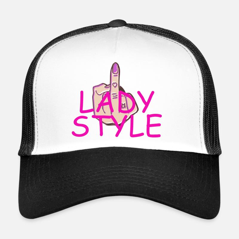 Lady style middle finger - Trucker Cap - white/black