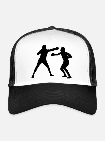 Boxkampftraining - Trucker Cap - Weiß/Schwarz - Vorne