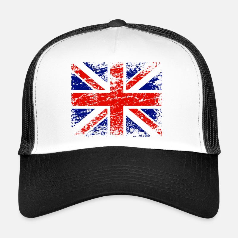 British flag in vintage style - Trucker Cap - white/black