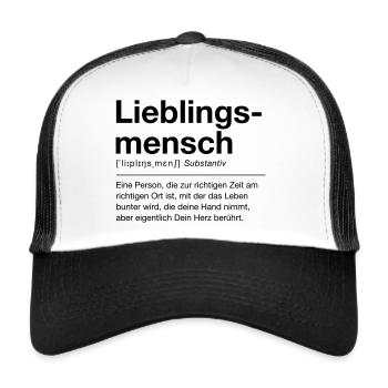 Lieblingsmensch - Trucker Cap - Weiß/Schwarz - Vorne