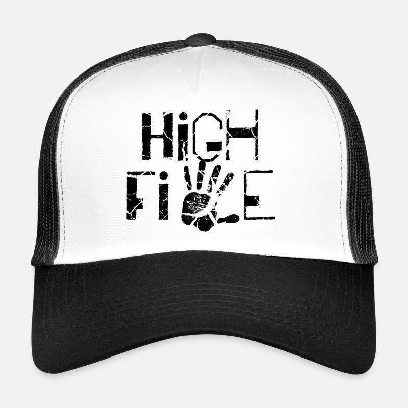 High five - Trucker Cap - Weiß/Schwarz