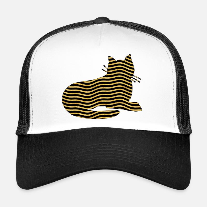 cat - Trucker Cap - white/black