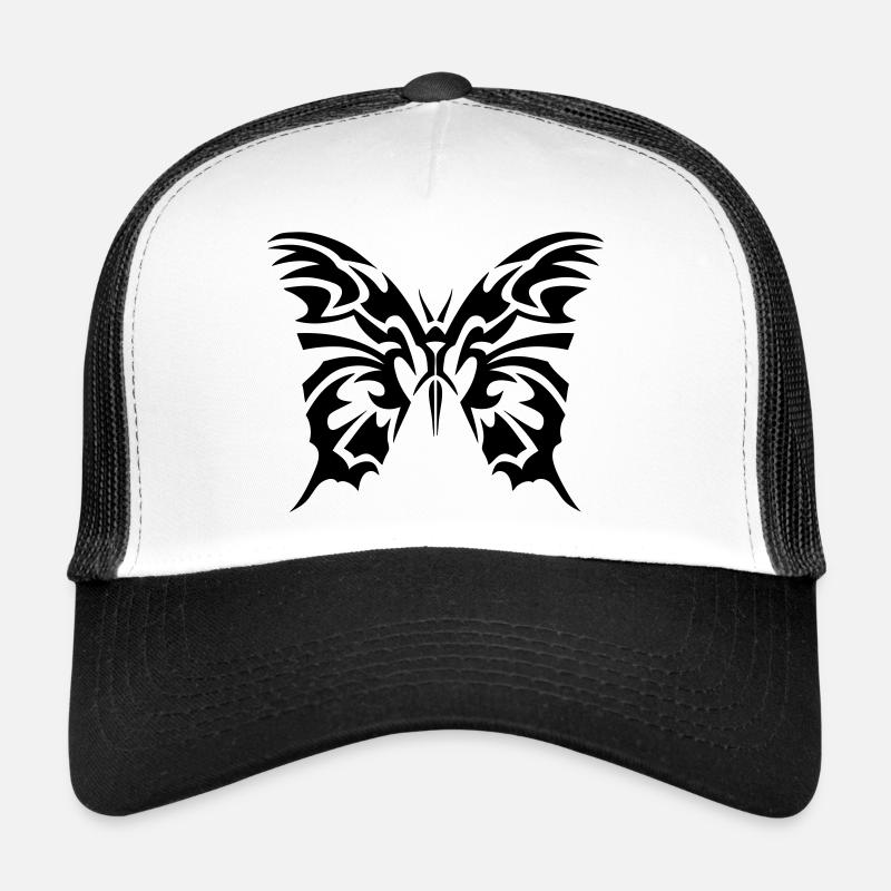 tribal butterfly - Trucker Cap - white/black