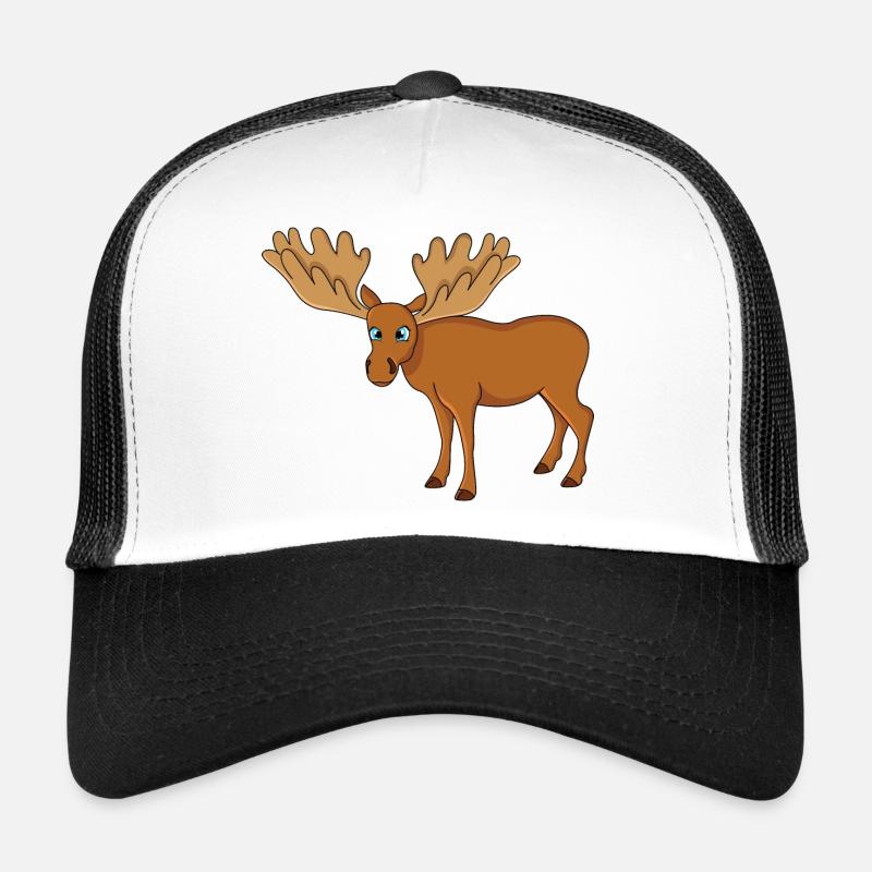 Elch - Trucker Cap - Weiß/Schwarz