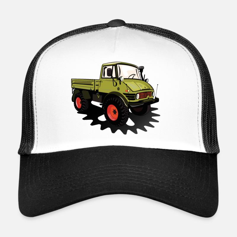 Unimog - Oldtimer - Offroad - Universal Motorgerät - Trucker Cap - Weiß/Schwarz
