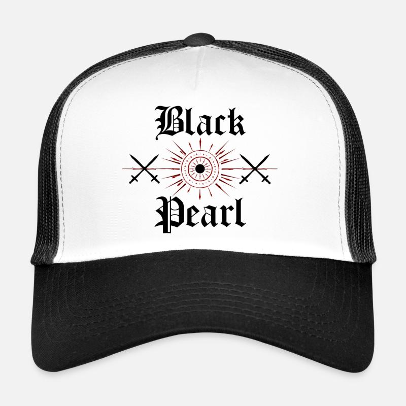 Black Pearl, Geschenkidee, ,Fluch der Karibik - Trucker Cap - Weiß/Schwarz