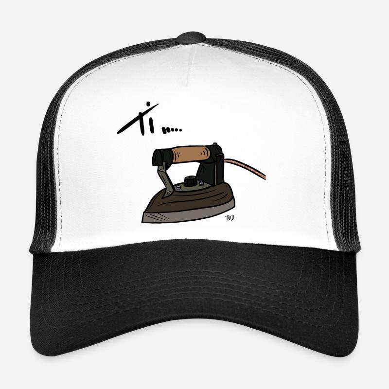 DU..... BÜGELN - Trucker Cap - Weiß/Schwarz