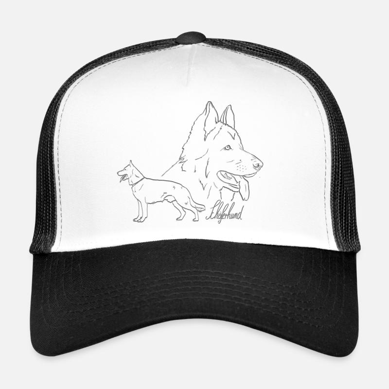Schäferhund mit Schriftzug - Trucker Cap - Weiß/Schwarz