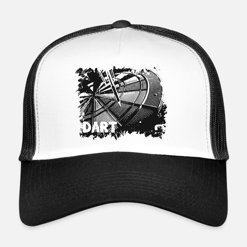 Dartscheibe - Darts - Dartpfeile - Darten - Trucker Cap - Weiß/Schwarz