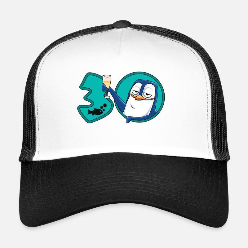 30 Jahre Geburtstag Jubiläum Pinguin - Trucker Cap - Weiß/Schwarz