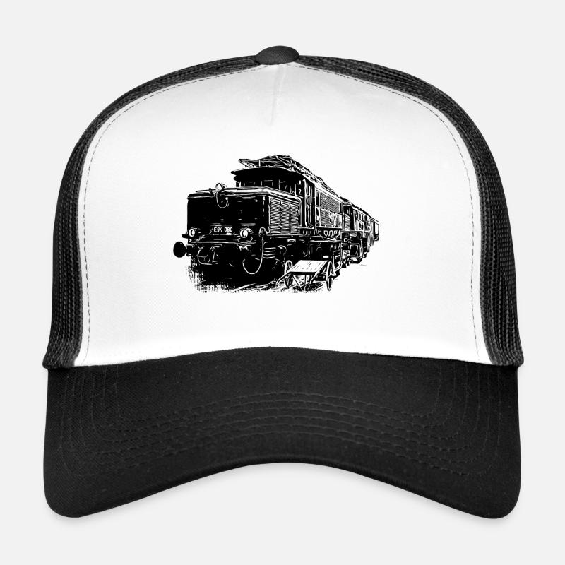 E94 Lok Zug Das Krokodil - Trucker Cap - Weiß/Schwarz