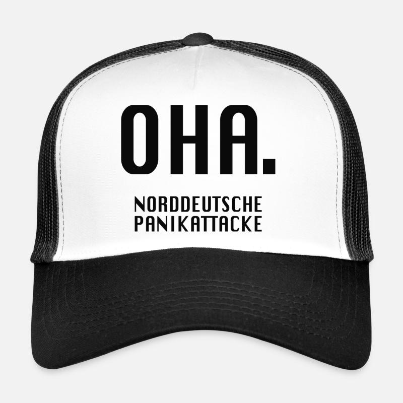 Oha. Norddeutsche Panikattacke - Trucker Cap - Weiß/Schwarz