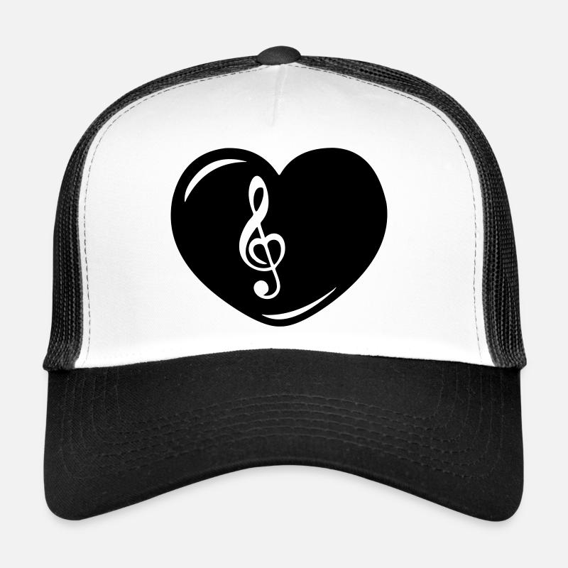 Cœur avec clé de musique Casquette trucker 