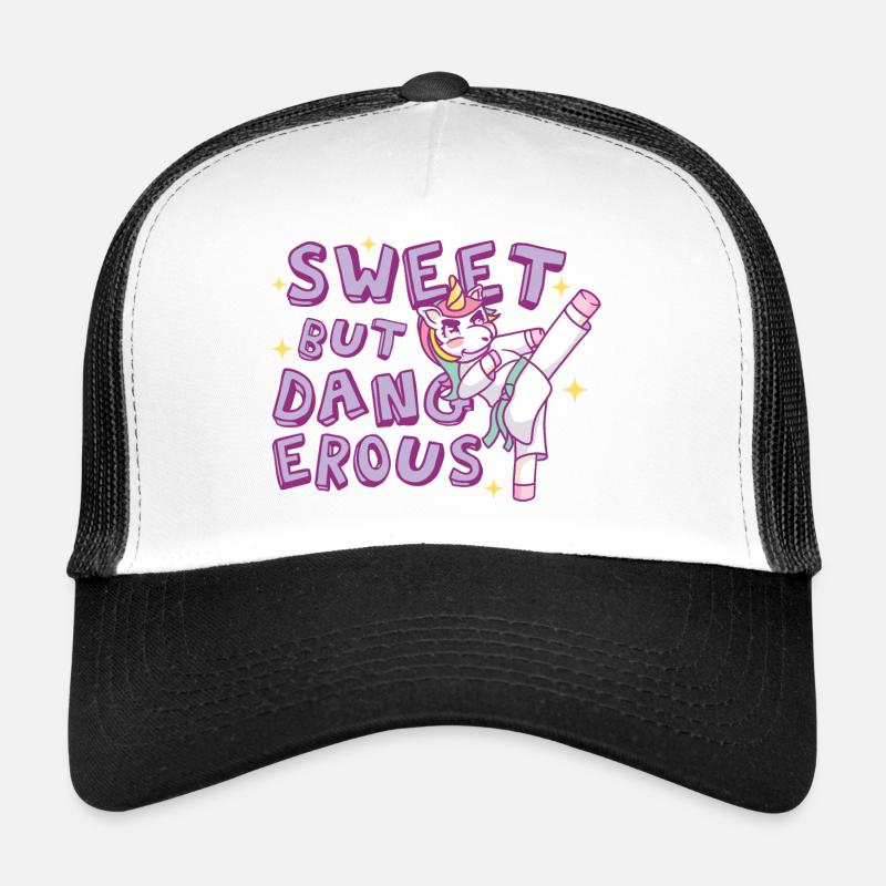 Süß aber gefährlich Karate Einhorn - Trucker Cap - Weiß/Schwarz