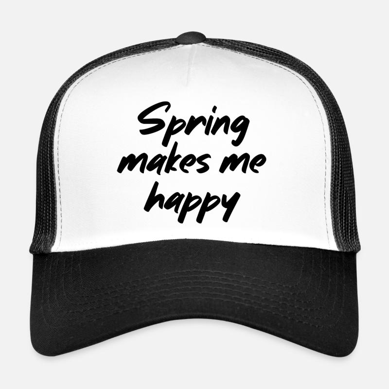 Spring makes me happy - Trucker Cap - white/black