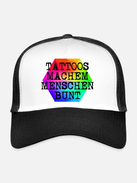 BUNTE mENSCHEN TATTOOS - Trucker Cap - Weiß/Schwarz