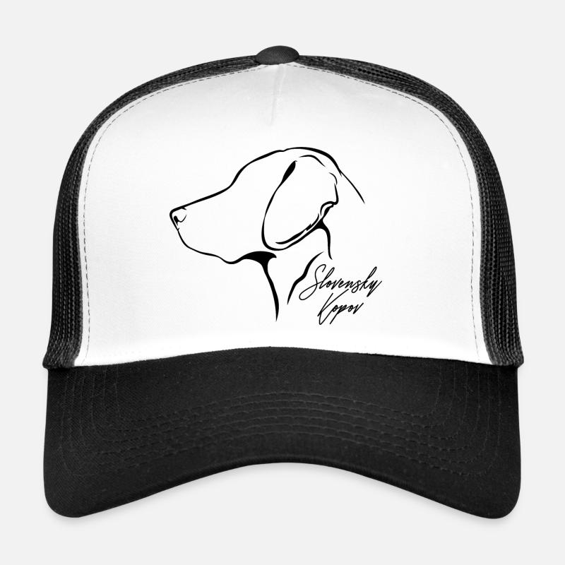 SLOVENSKY KOPOV Profil Hunde Jagdhund Wilsigns - Trucker Cap - Weiß/Schwarz