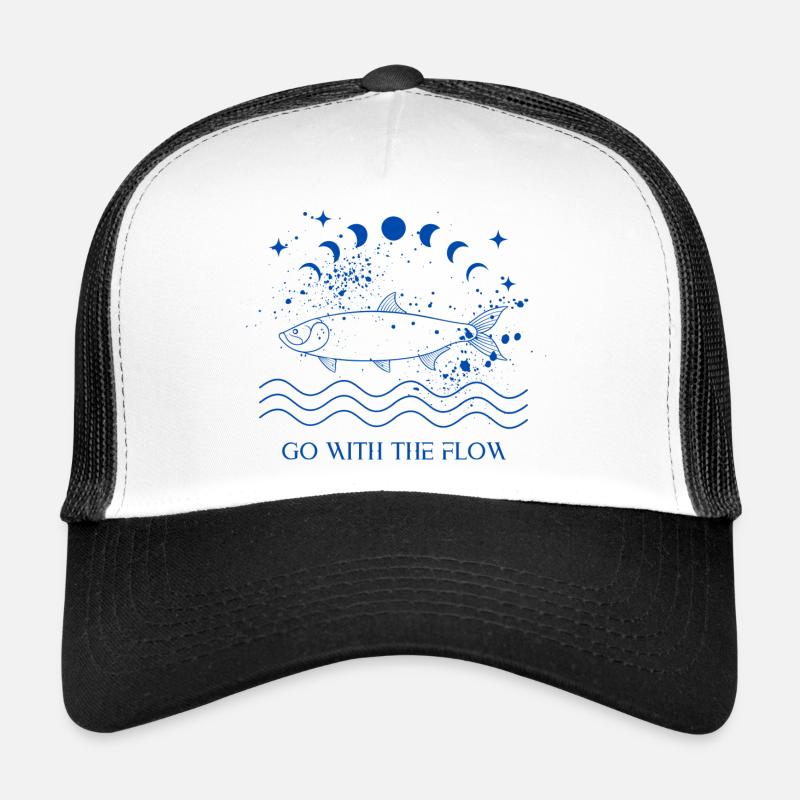 Go With The Flow - Trucker Cap - Weiß/Schwarz