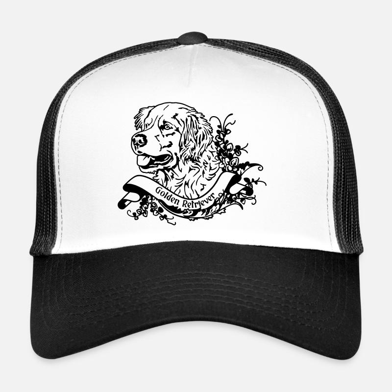 Golden Retriever sur Retro Banner Casquette trucker 