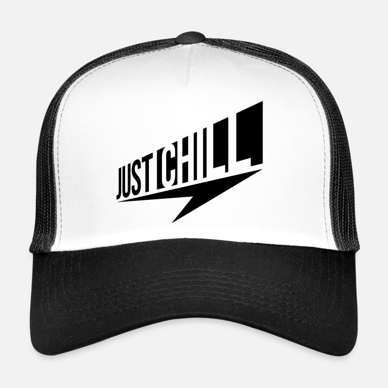 Just Chill Text Logo - Casquette trucker - blanc/noir