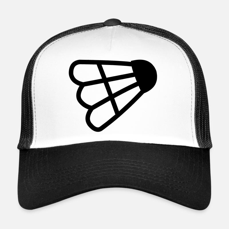 Badminton einfaches Shuttle-Logo - Trucker Cap - Weiß/Schwarz