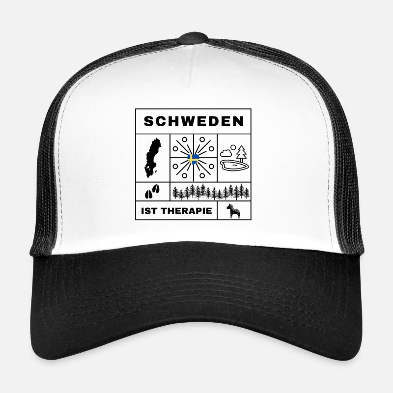 Schweden ist Therapie - Trucker Cap - Weiß/Schwarz
