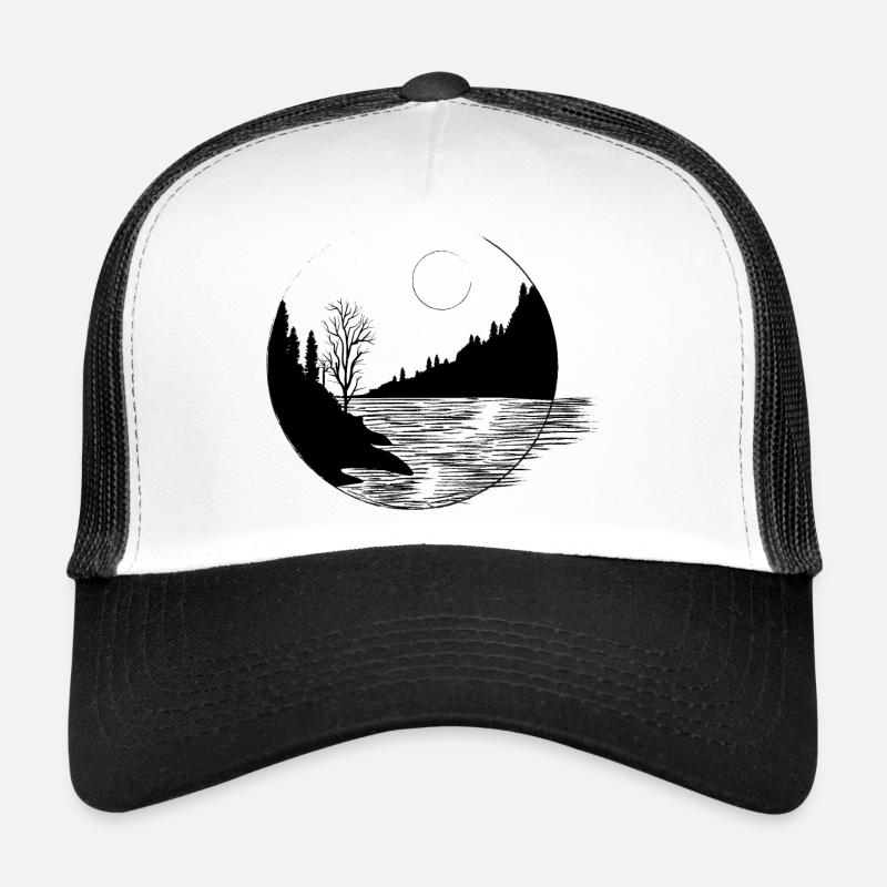 To the Mountains - Trucker Cap - white/black
