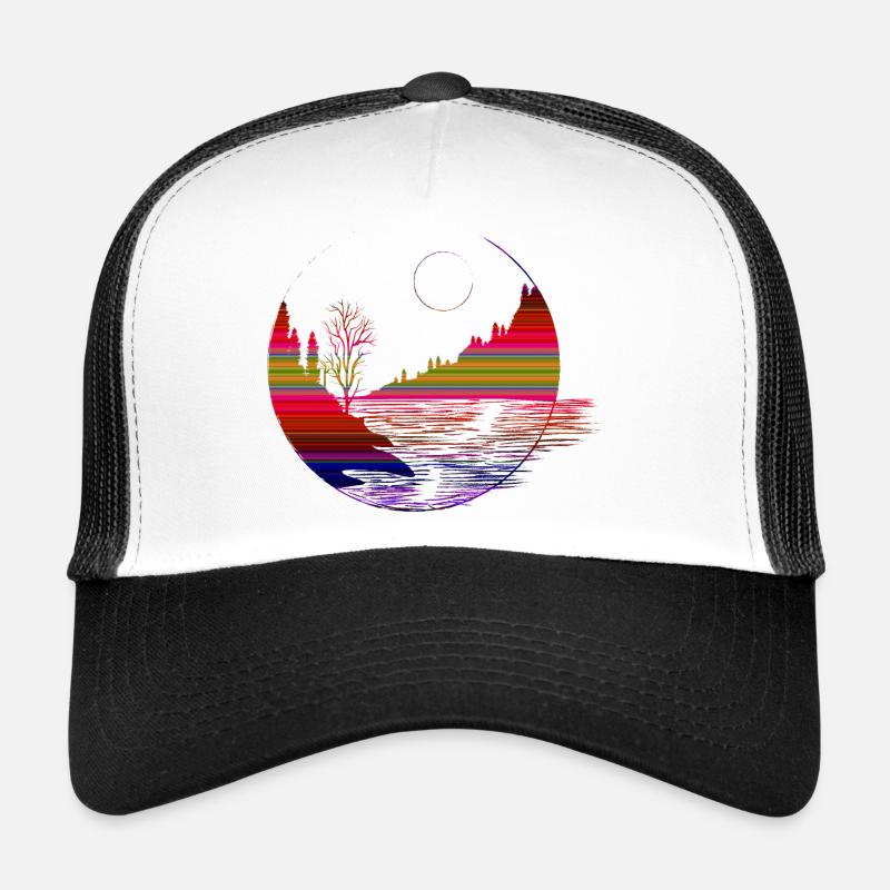 Landscapes in Geometric shape - Trucker Cap - white/black