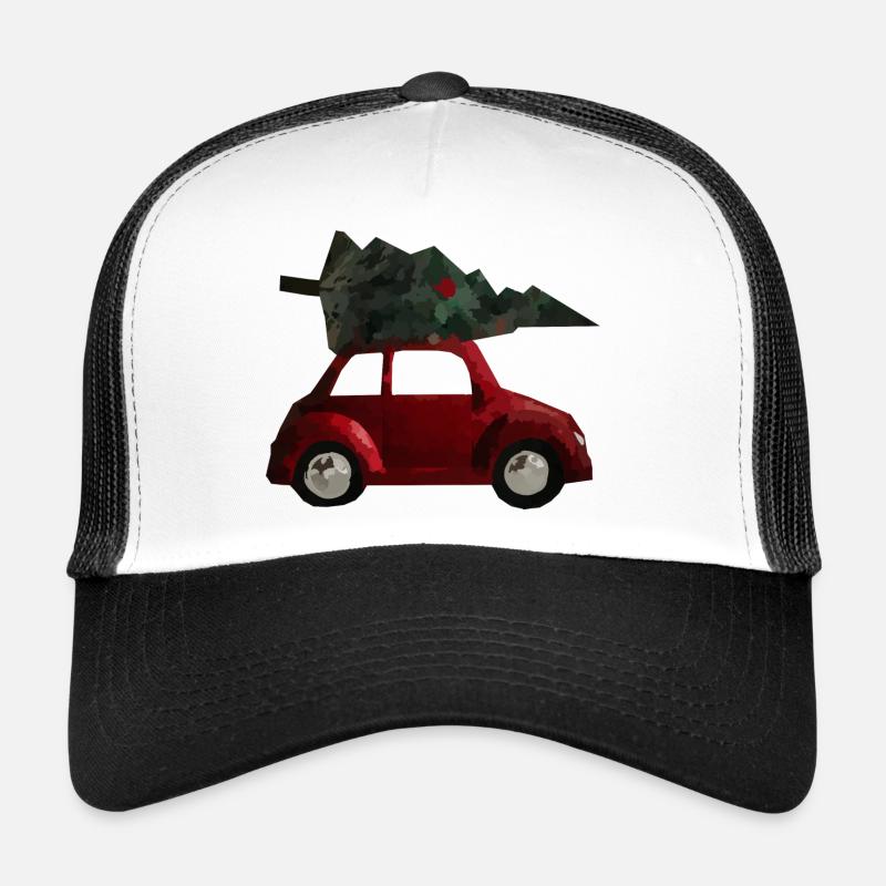weihnachtsbaum auto - Trucker Cap - Weiß/Schwarz