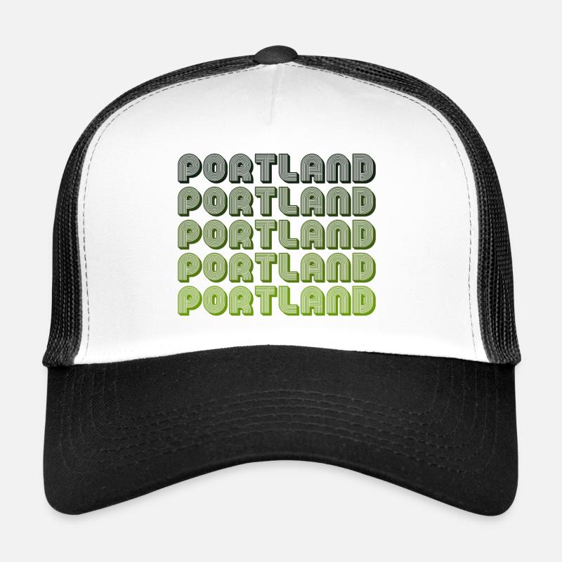 Portland Retro Gradient Pattern Trucker Cap