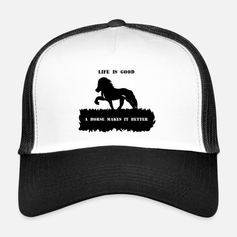 Proverbe 2 avec cheval 1 noir Casquette trucker 