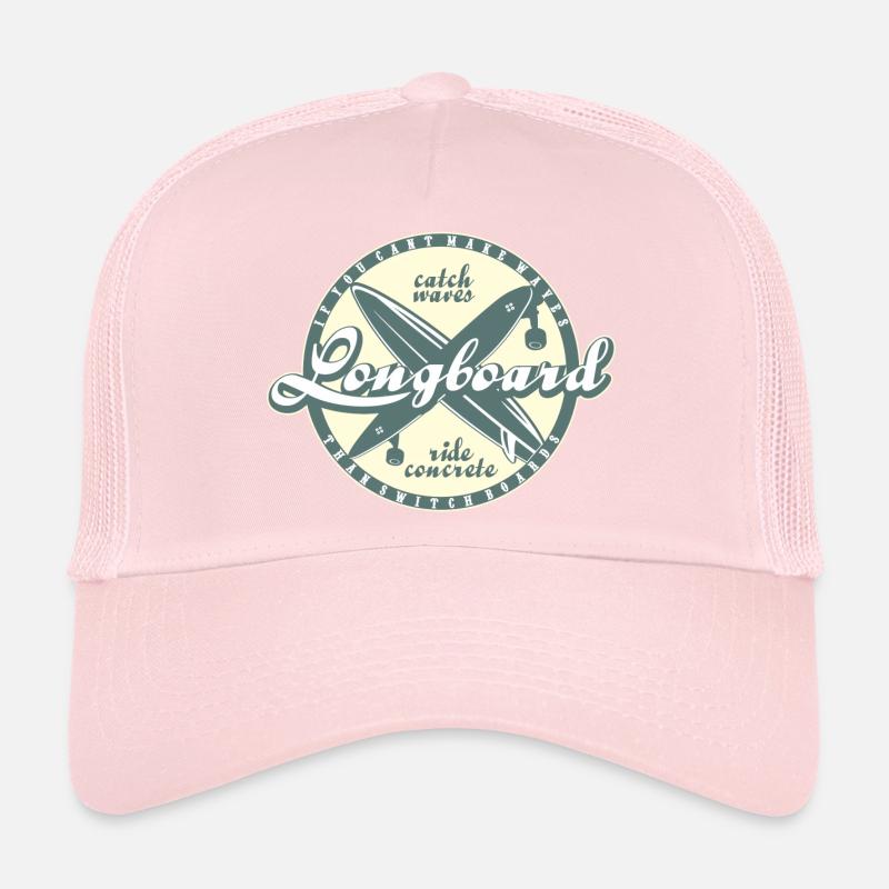 Longboard - cant make waves switch boards Style Trucker Cap