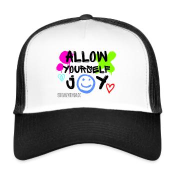 SHANIMAX Joie et bonheur - Casquette trucker  - blanc/noir - Devant