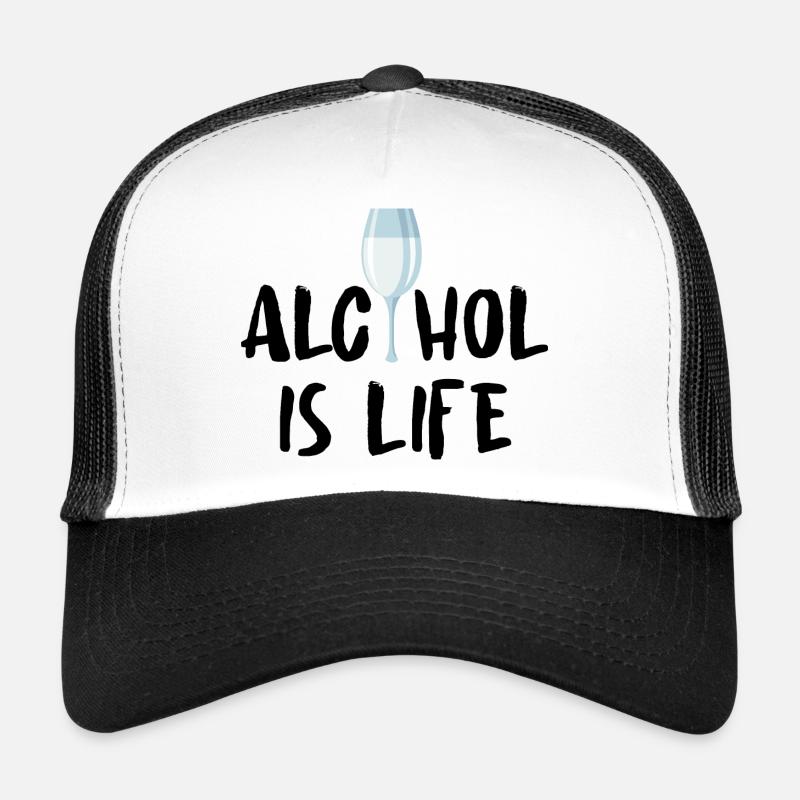 Beer Wine Whiskey Schnapps Alcohol Trucker Cap