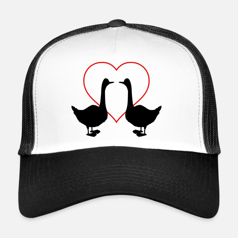 gans love 2 - Trucker Cap - Weiß/Schwarz