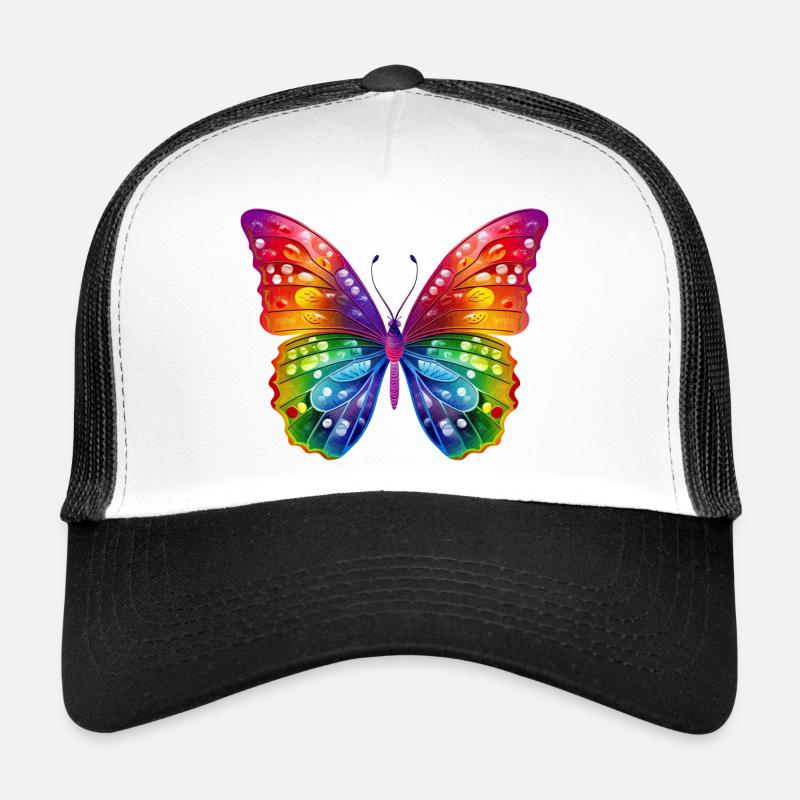 Colorful Butterfly Dance-LGBT Pride - Trucker Cap - white/black