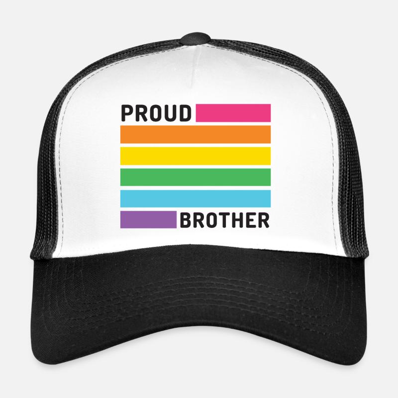 Pride Month LGBT - Stolzer Bruder - Trucker Cap - Weiß/Schwarz