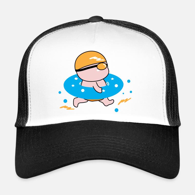 Un garçon heureux aime nager Casquette trucker 