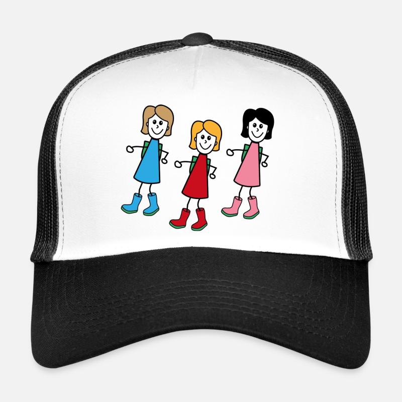 Frauen im Comic Style - Trucker Cap - Weiß/Schwarz