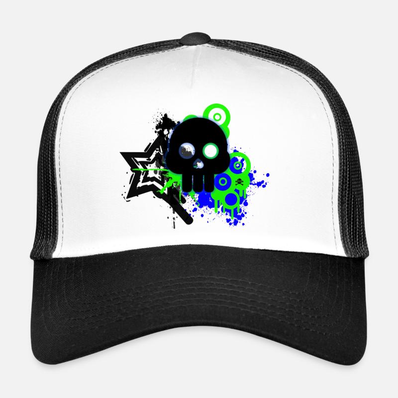 Neon Schädel Spritzer Trucker Cap