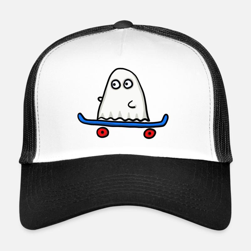 skater Geist - Trucker Cap - Weiß/Schwarz